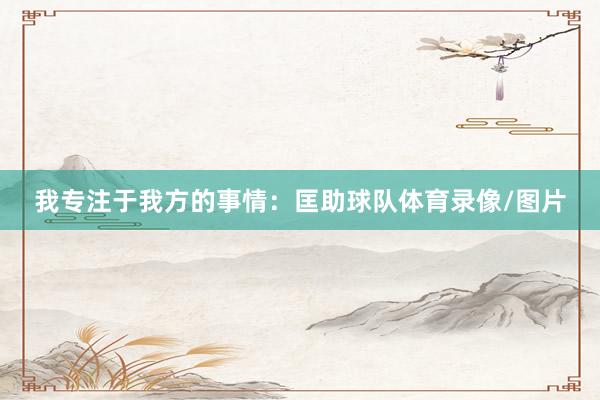 我专注于我方的事情：匡助球队体育录像/图片