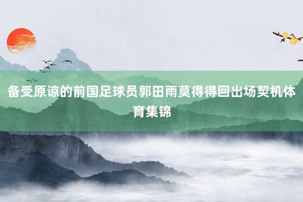 备受原谅的前国足球员郭田雨莫得得回出场契机体育集锦