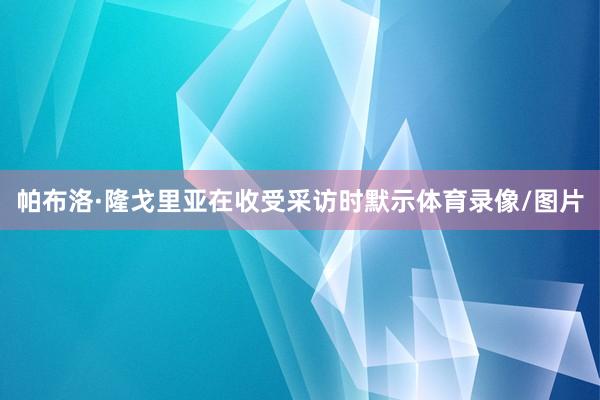 帕布洛·隆戈里亚在收受采访时默示体育录像/图片