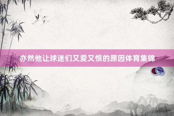 亦然他让球迷们又爱又恨的原因体育集锦