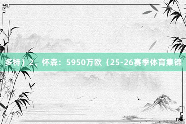 多特）2、怀森：5950万欧（25-26赛季体育集锦