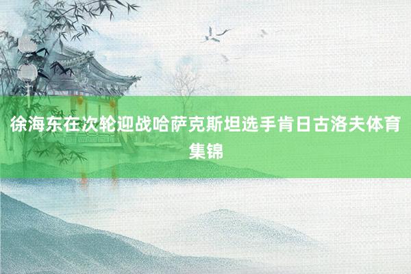 徐海东在次轮迎战哈萨克斯坦选手肯日古洛夫体育集锦
