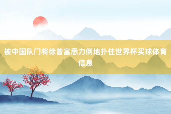 被中国队门将徐曾富悉力倒地扑住世界杯买球体育信息