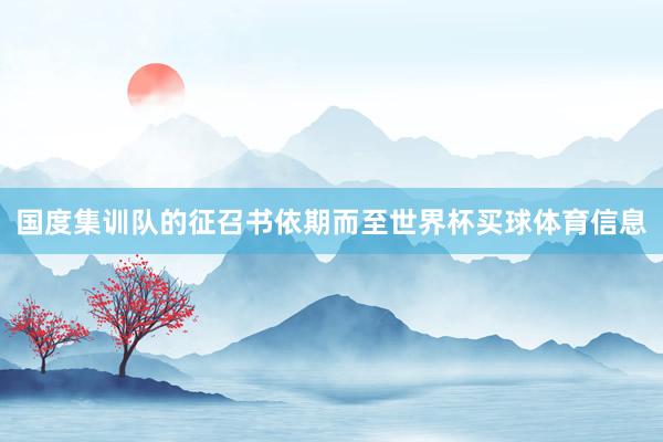 国度集训队的征召书依期而至世界杯买球体育信息