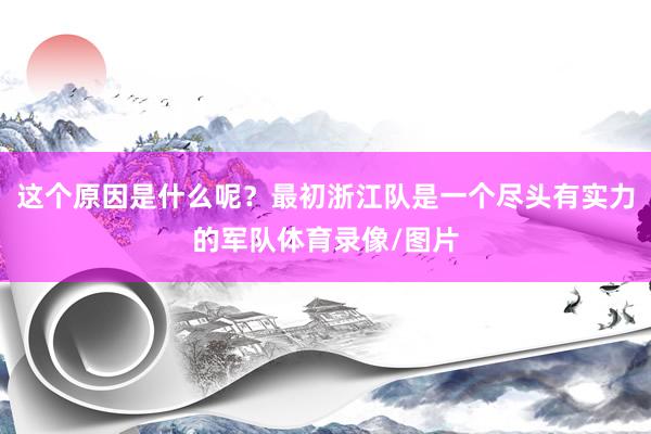 这个原因是什么呢？最初浙江队是一个尽头有实力的军队体育录像/图片