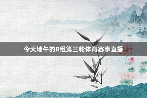 今天地午的B组第三轮体育赛事直播