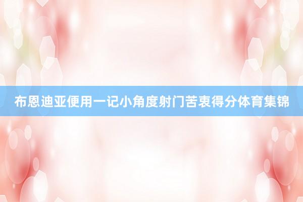布恩迪亚便用一记小角度射门苦衷得分体育集锦