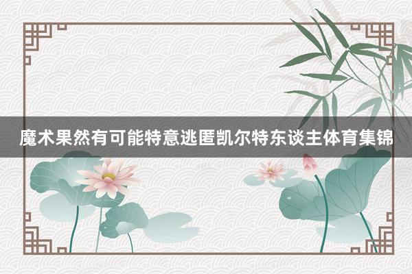 魔术果然有可能特意逃匿凯尔特东谈主体育集锦