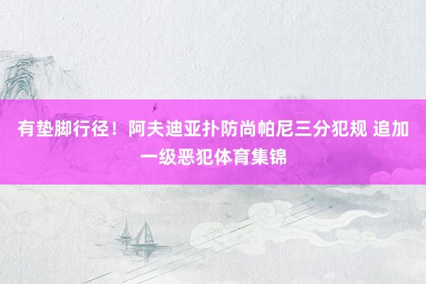有垫脚行径！阿夫迪亚扑防尚帕尼三分犯规 追加一级恶犯体育集锦
