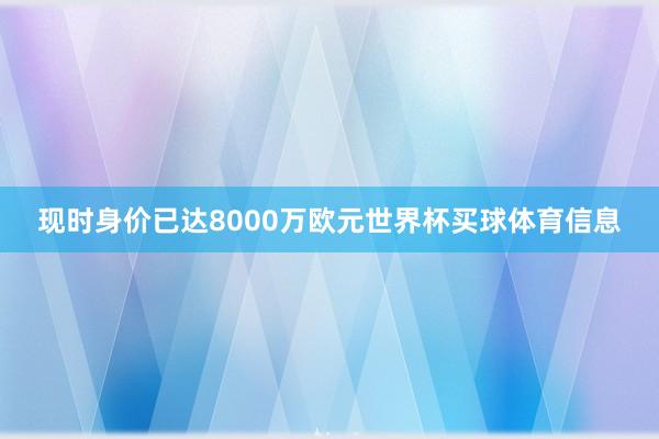 现时身价已达8000万欧元世界杯买球体育信息