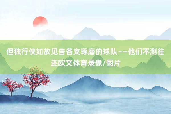 但独行侠如故见告各支琢磨的球队——他们不测往还欧文体育录像/图片